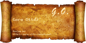 Gere Ottó névjegykártya